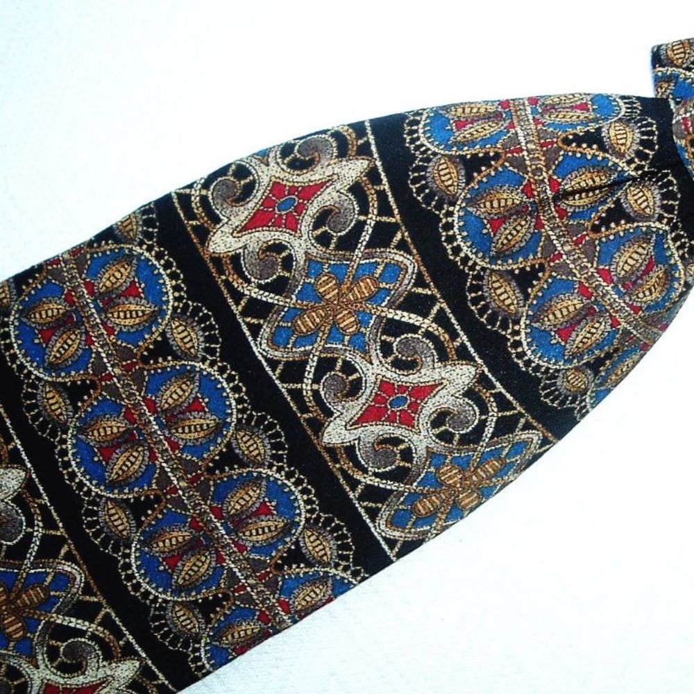 METROPOLITAN MUSEUM black gold stripe silk tie